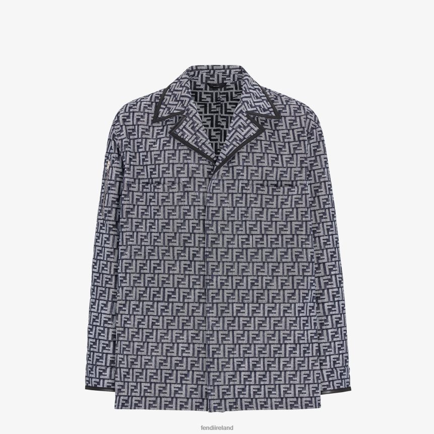 Fendi Men FF Denim Jacket R06TFR2039 Apparel Blue