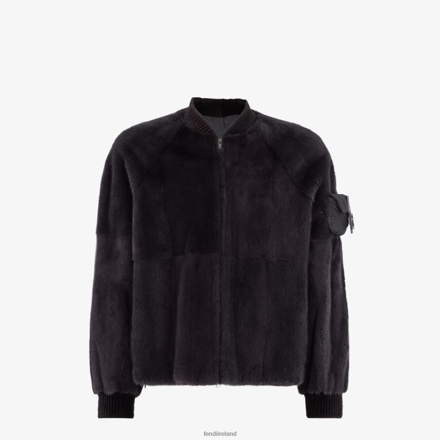 Fendi Men Mink Bomber R06TFR2100 Apparel Black