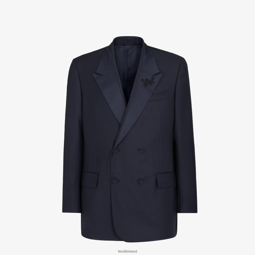 Fendi Men Wool Blazer R06TFR2071 Apparel Blue