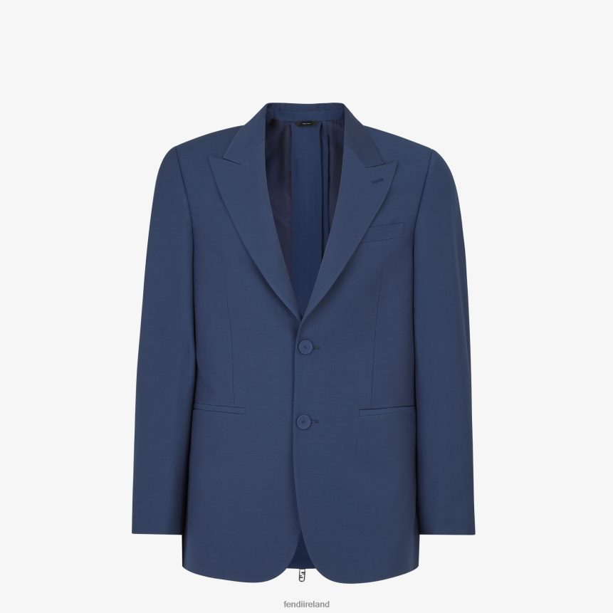Fendi Men Wool Jacket R06TFR2069 Apparel Blue