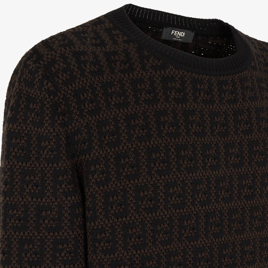 Fendi Men FF Knitted Pullover R06TFR2099 Apparel Multicolor