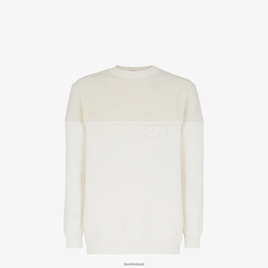 Fendi Men Silk And Wool Sweater R06TFR2095 Apparel White