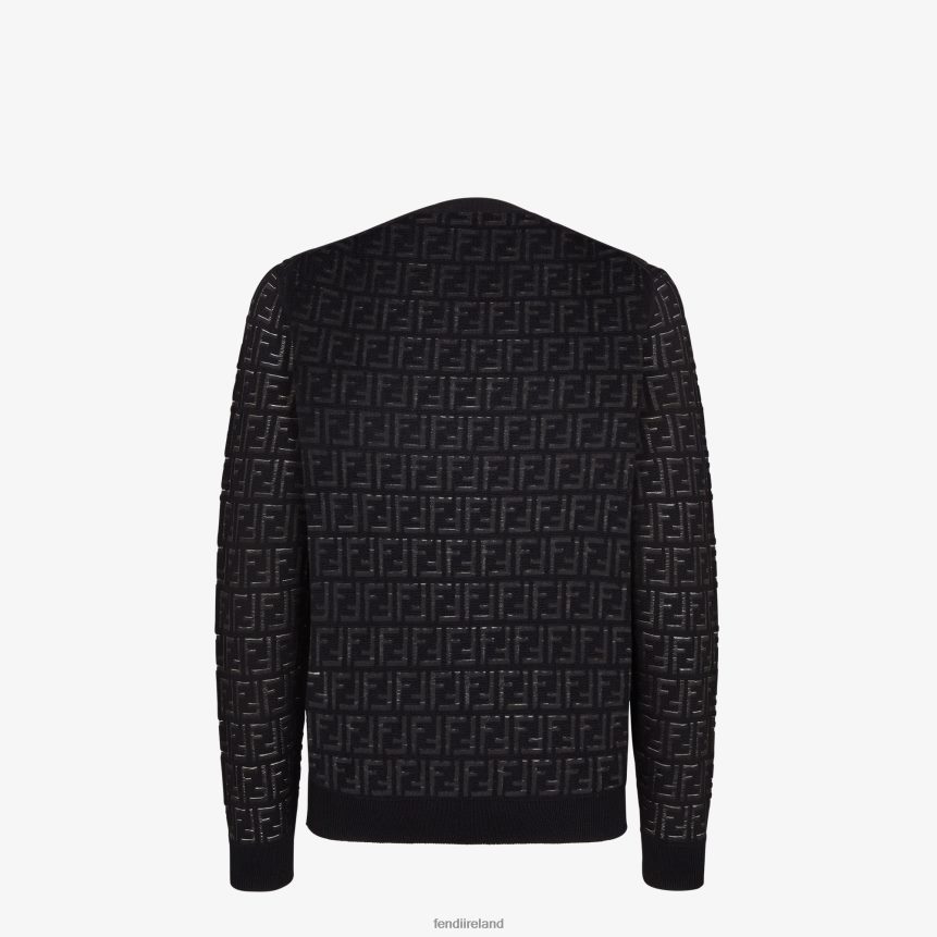 Fendi Men Sweater In Nylon And Wool R06TFR2092 Apparel Black