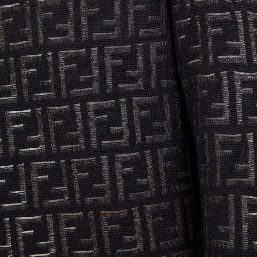 Fendi Men Sweater In Nylon And Wool R06TFR2092 Apparel Black