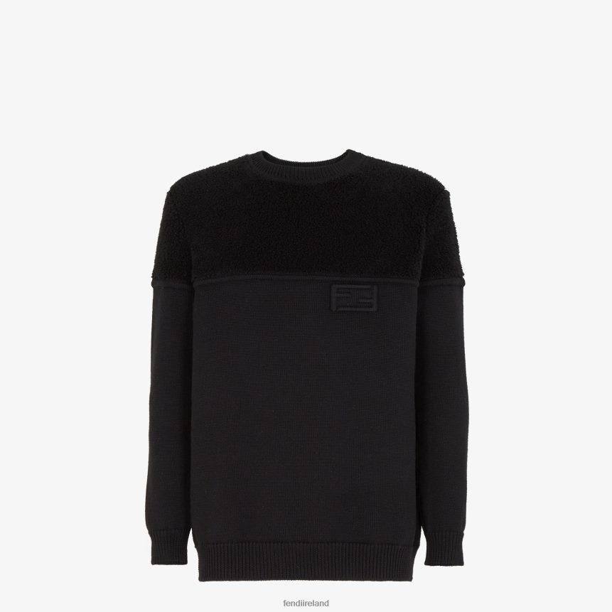 Fendi Men Wool And Silk Sweater R06TFR2090 Apparel Black