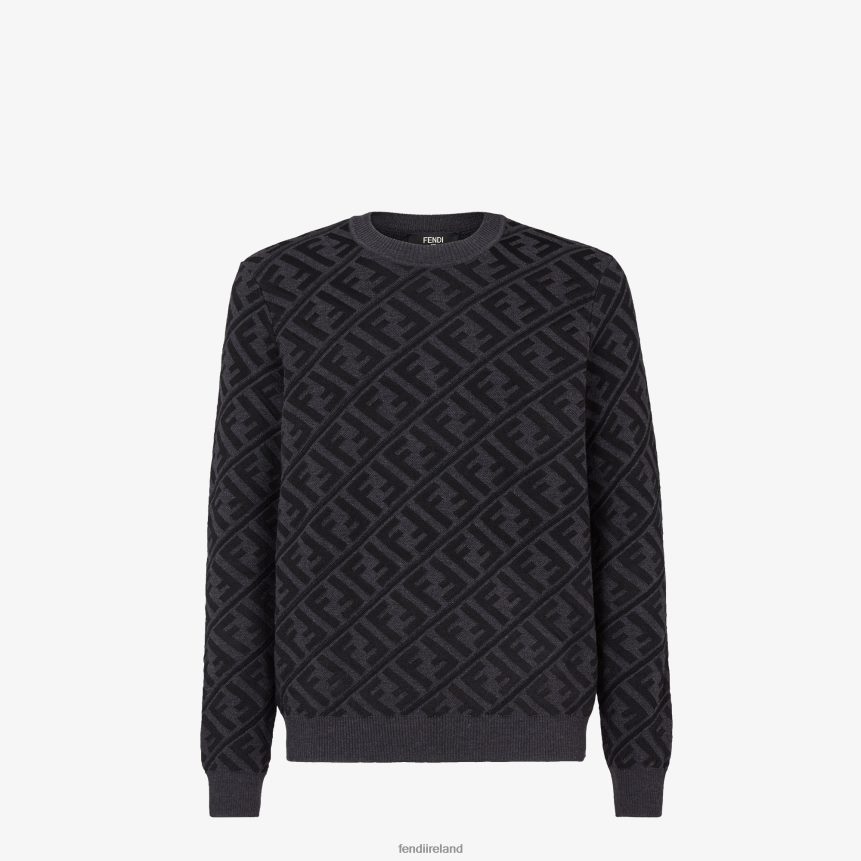 Fendi Men Wool Pullover R06TFR2113 Apparel Black