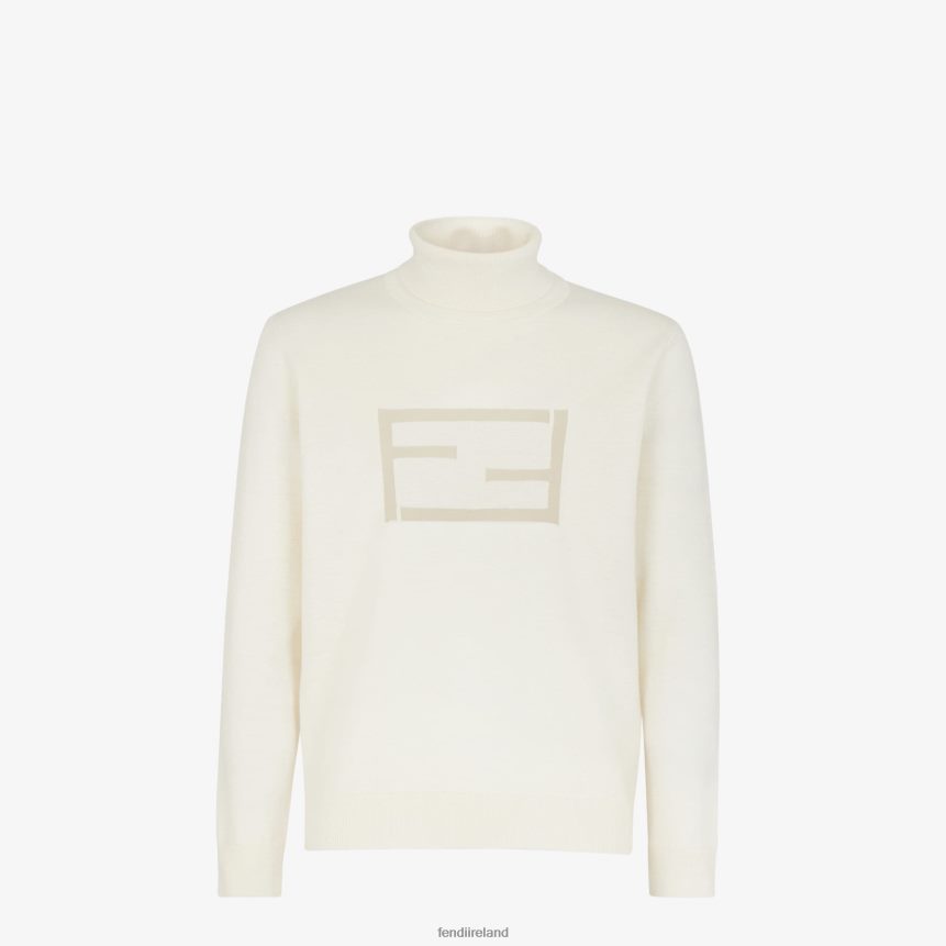 Fendi Men Wool Turtleneck R06TFR2093 Apparel White