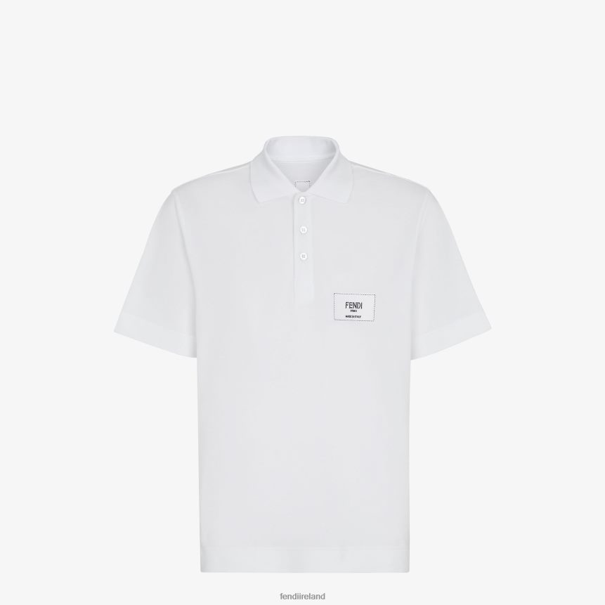 Fendi Men Cotton Polo Shirt R06TFR2137 Apparel White