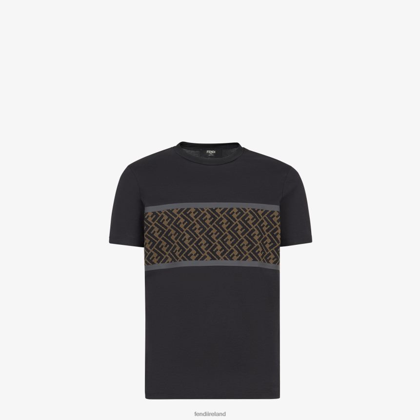 Fendi Men Cotton T-Shirt R06TFR1989 Apparel Black