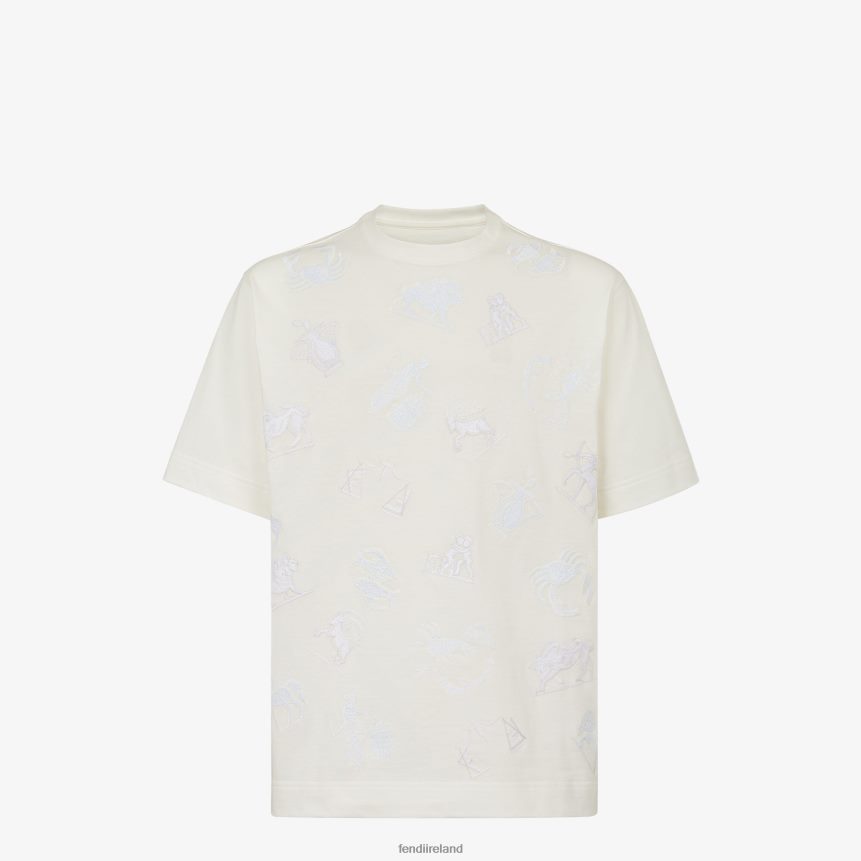Fendi Men Jersey T-Shirt R06TFR1928 Apparel White