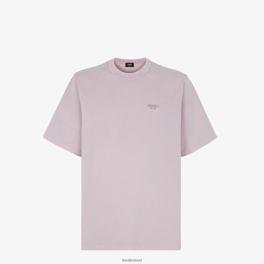 Fendi Men Lilac Jersey T-Shirt R06TFR1963 Apparel Purple