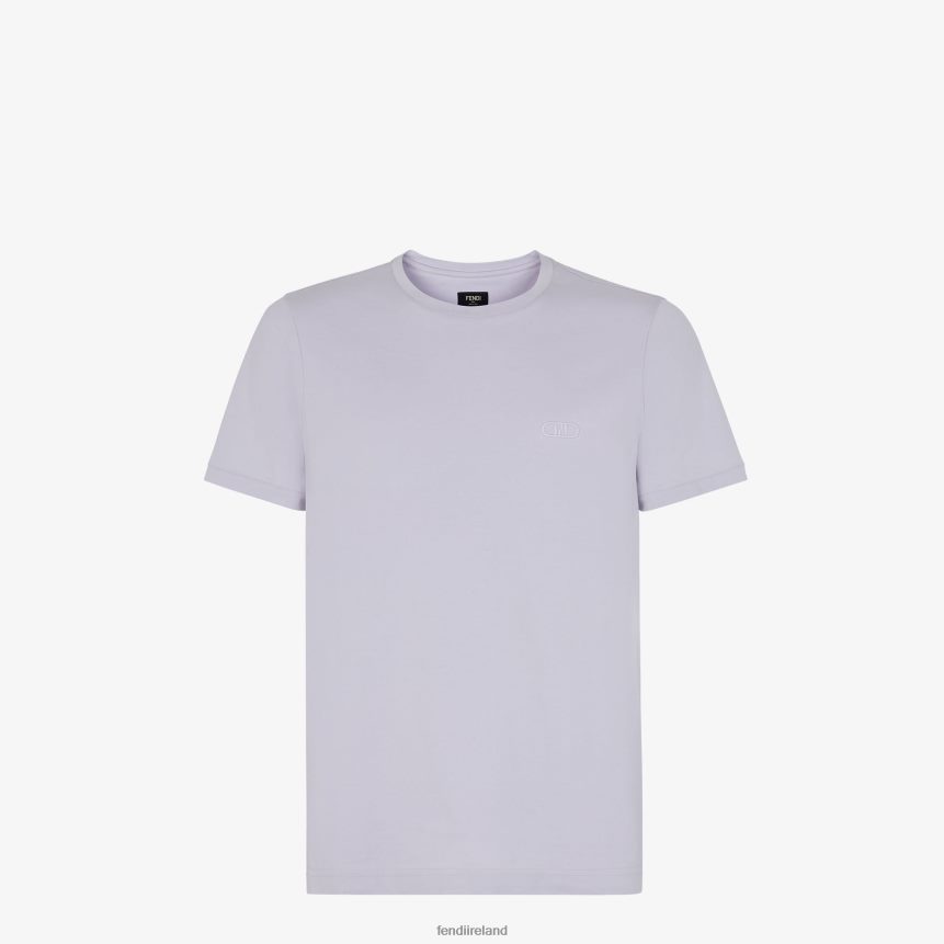 Fendi Men Lilac Jersey T-Shirt R06TFR1967 Apparel Purple
