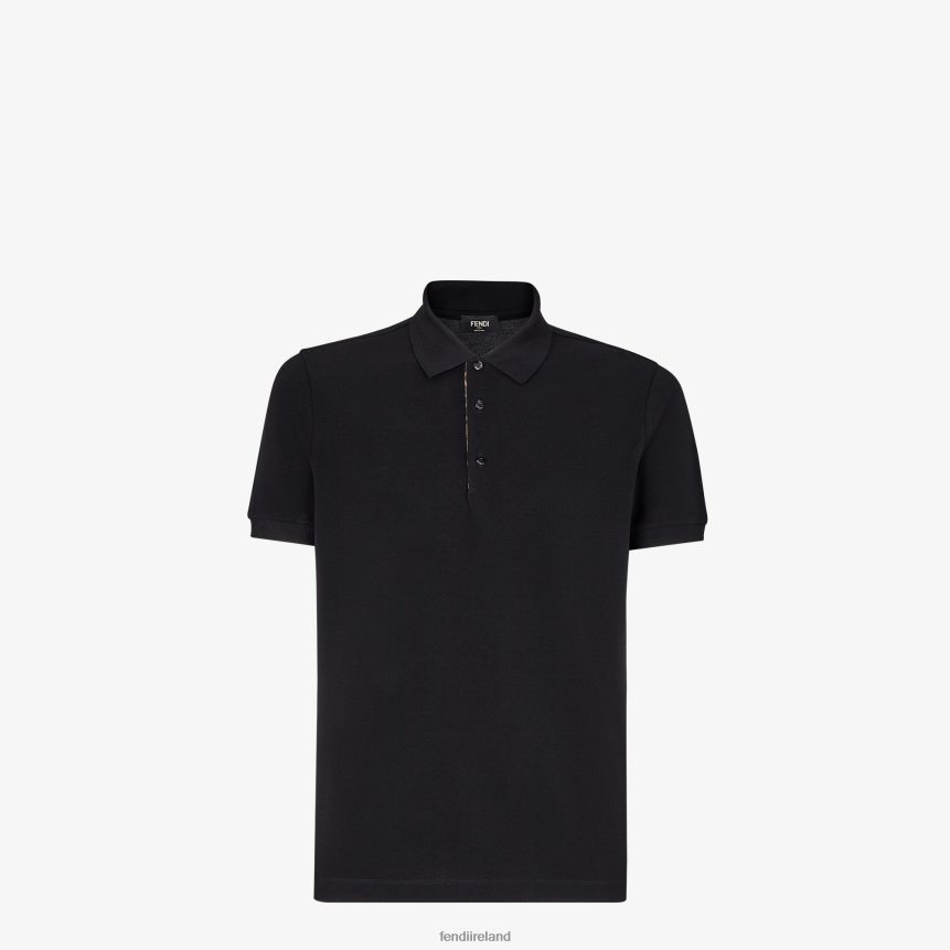 Fendi Men Pique Polo Shirt R06TFR2146 Apparel Black