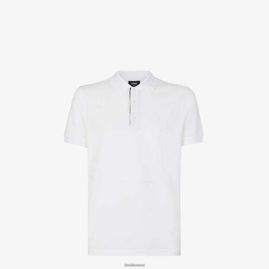 Fendi Men Pique Polo Shirt R06TFR2171 Apparel White