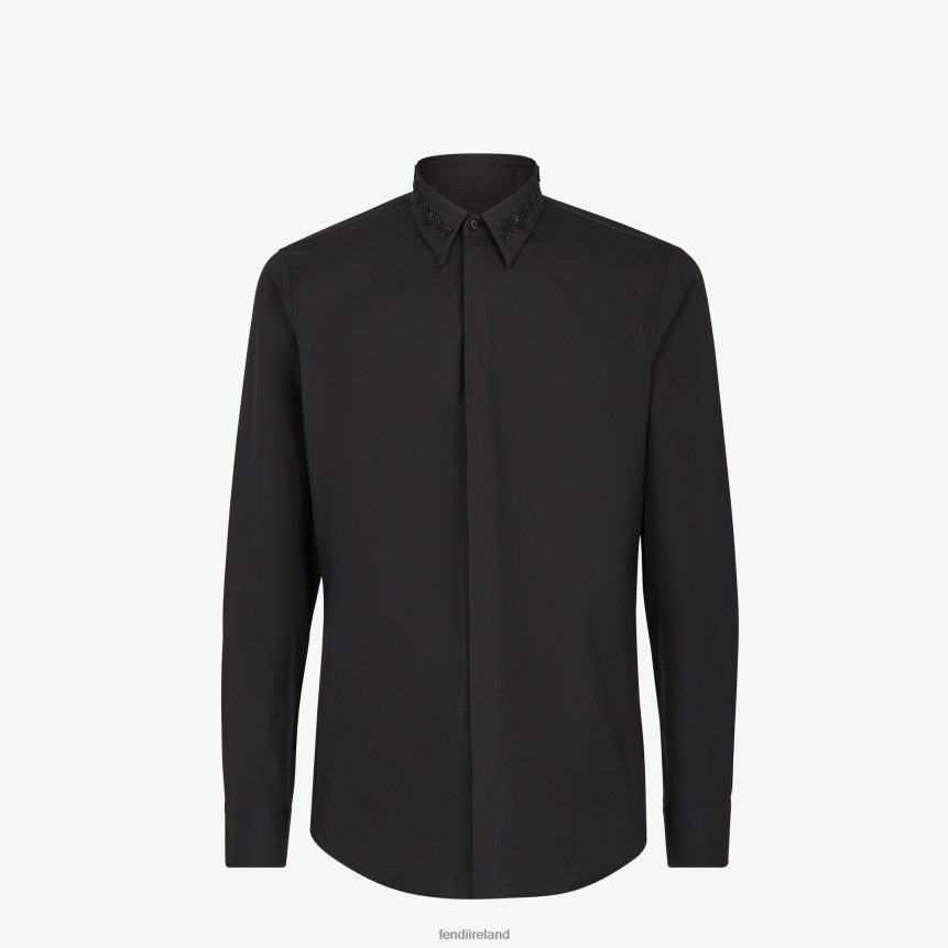 Fendi Men Cotton Shirt R06TFR2083 Apparel Black