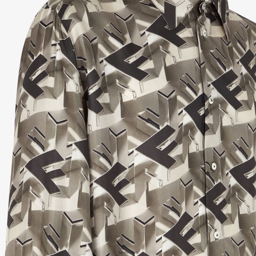 Fendi Men Silk Shirt R06TFR1903 Apparel Multicolor