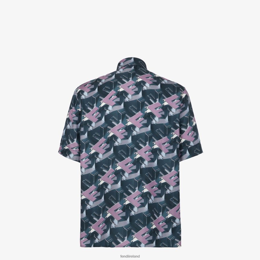 Fendi Men Silk Shirt R06TFR1912 Apparel Multicolor