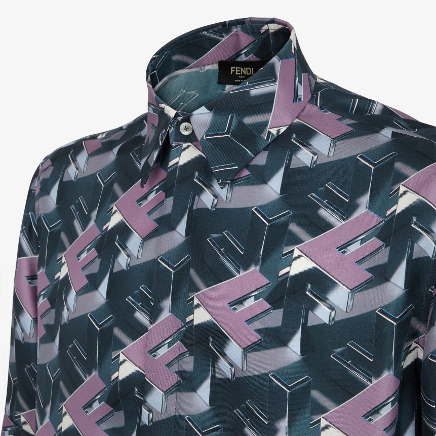 Fendi Men Silk Shirt R06TFR1912 Apparel Multicolor