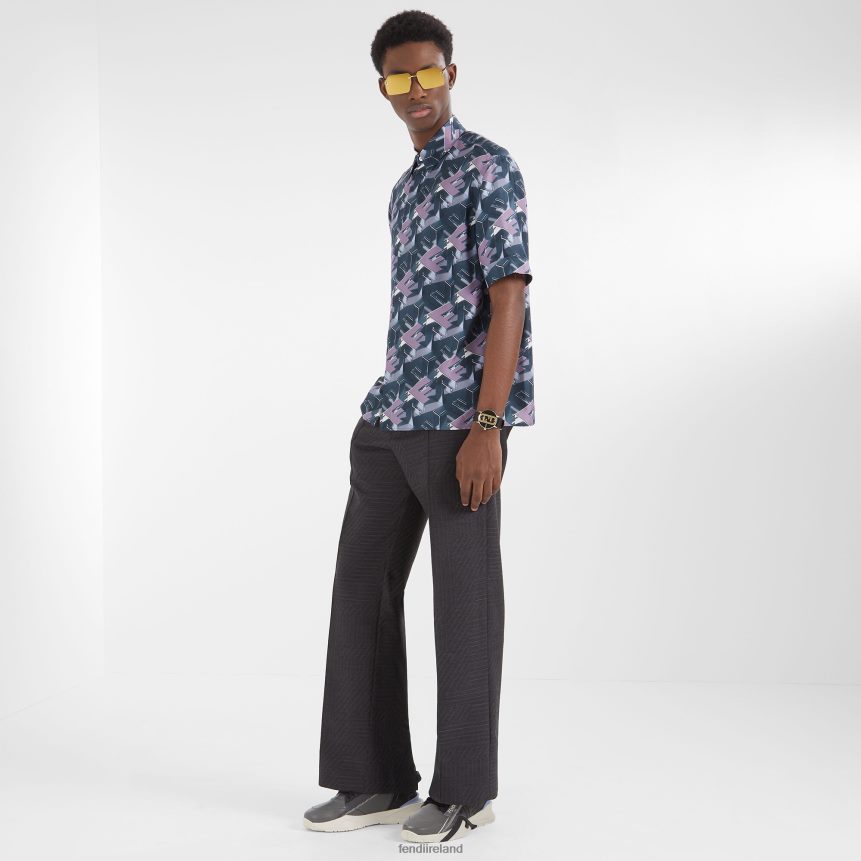 Fendi Men Silk Shirt R06TFR1912 Apparel Multicolor
