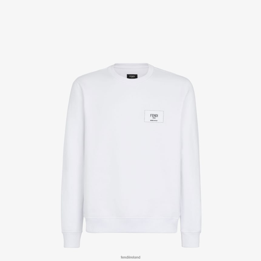 Fendi Men Cotton Sweatshirt R06TFR2142 Apparel White