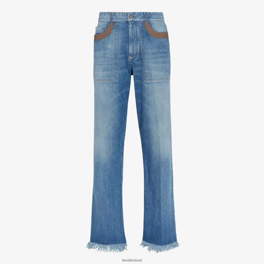 Fendi Men Denim Pants R06TFR2021 Apparel Blue
