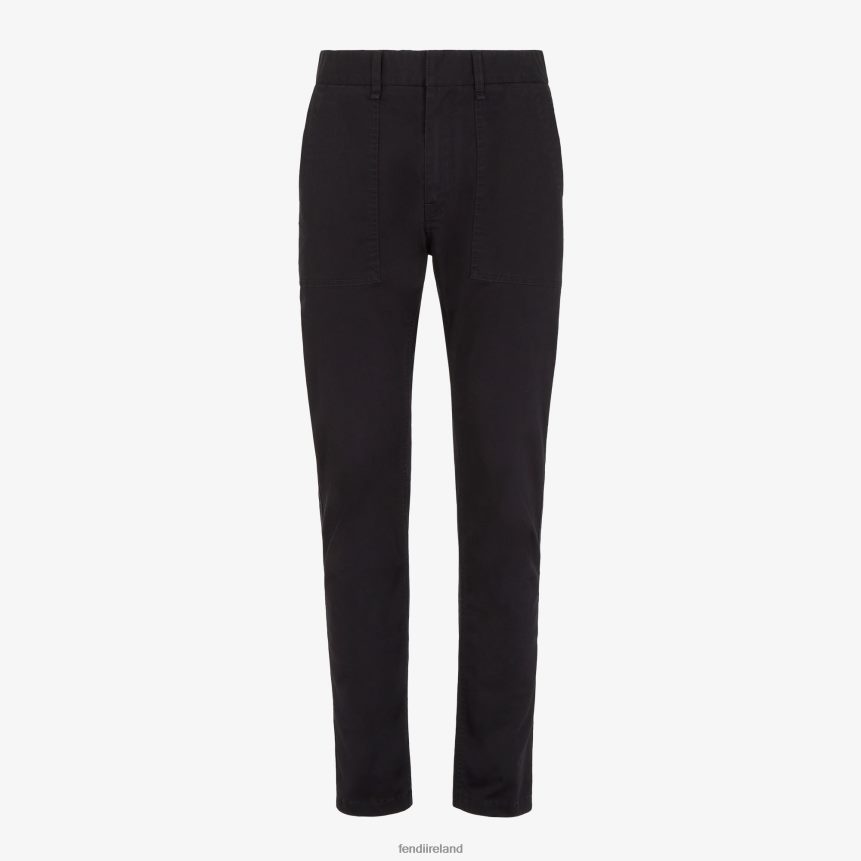Fendi Men Gabardine Pants R06TFR2089 Apparel Black