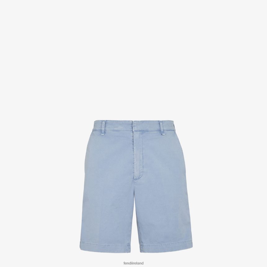 Fendi Men Gabardine Trousers R06TFR1961 Apparel Light blue