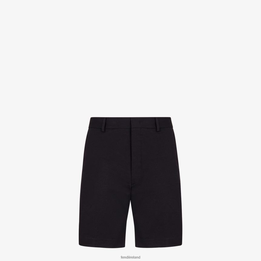 Fendi Men Gabardine Trousers R06TFR2144 Apparel Black