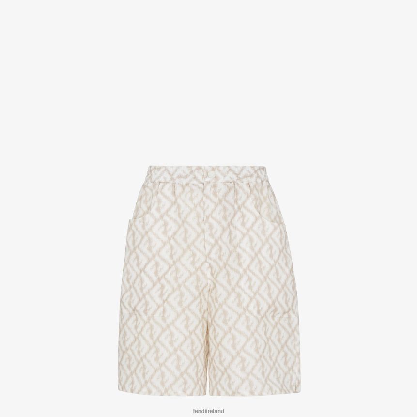 Fendi Men Linen Pants R06TFR1999 Apparel Multicolor