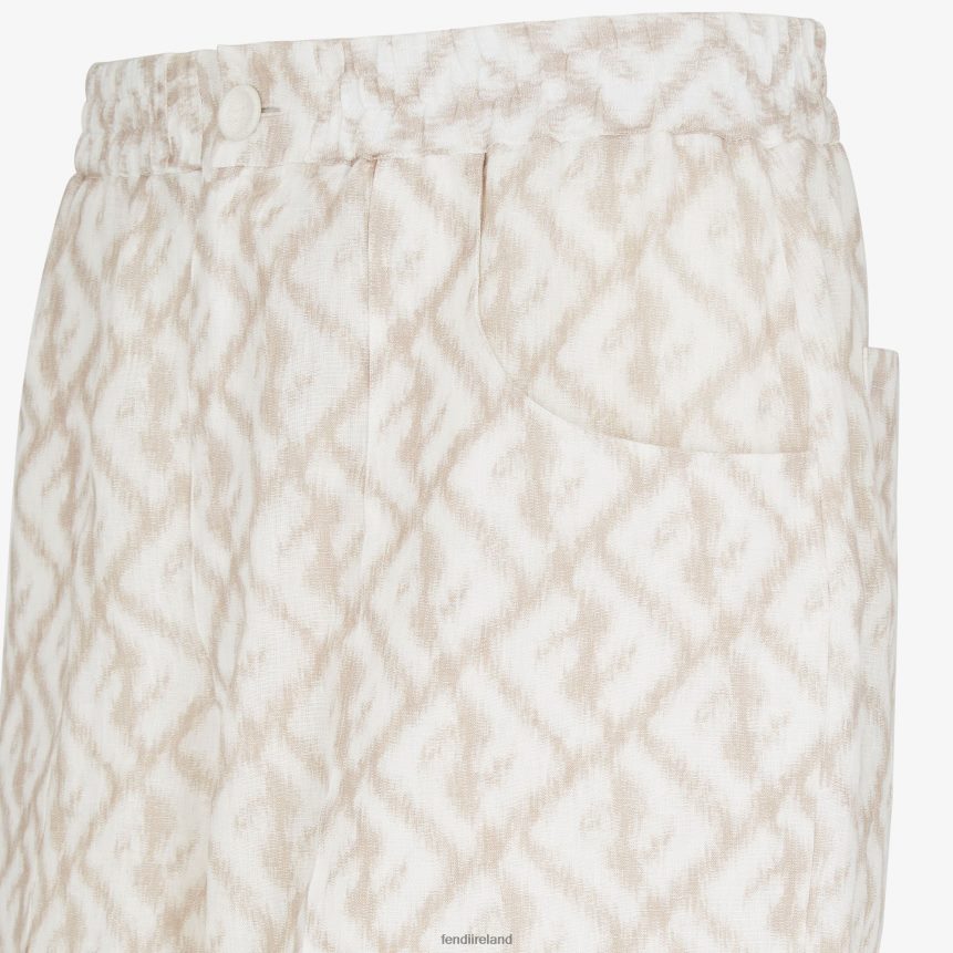 Fendi Men Linen Pants R06TFR1999 Apparel Multicolor