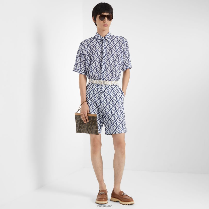 Fendi Men Linen Pants R06TFR2010 Apparel Multicolor