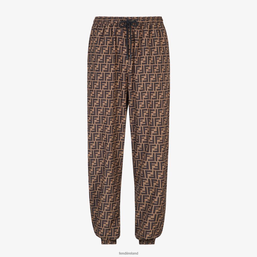 Fendi Men Nylon Pants R06TFR1993 Apparel Brown