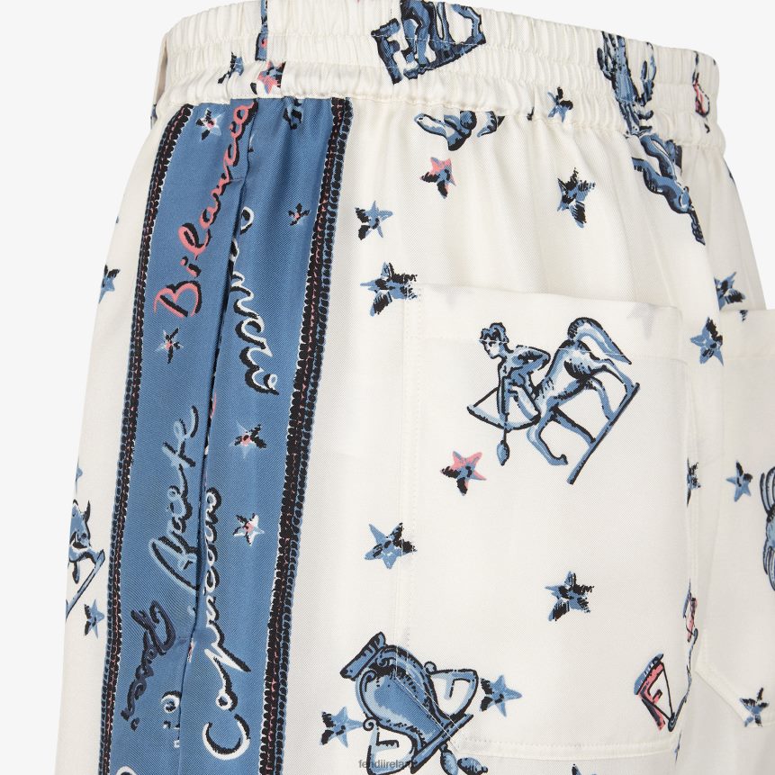 Fendi Men Silk Trousers R06TFR1954 Apparel Multicolor