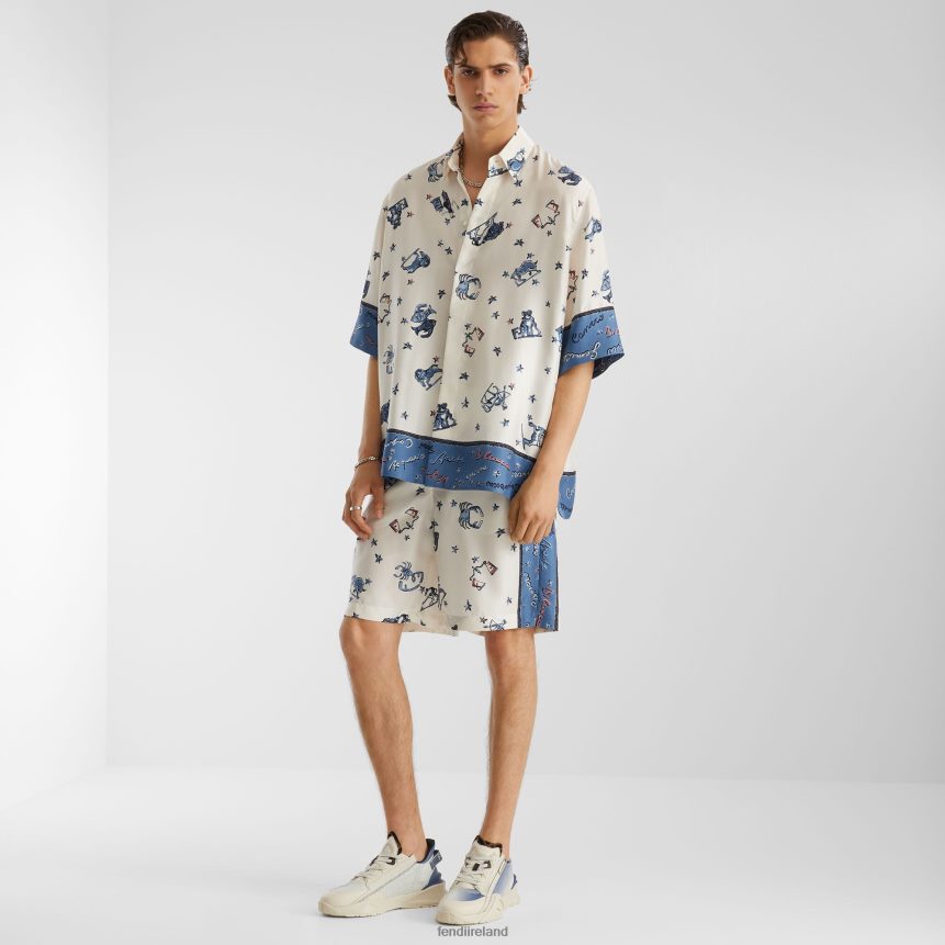 Fendi Men Silk Trousers R06TFR1954 Apparel Multicolor