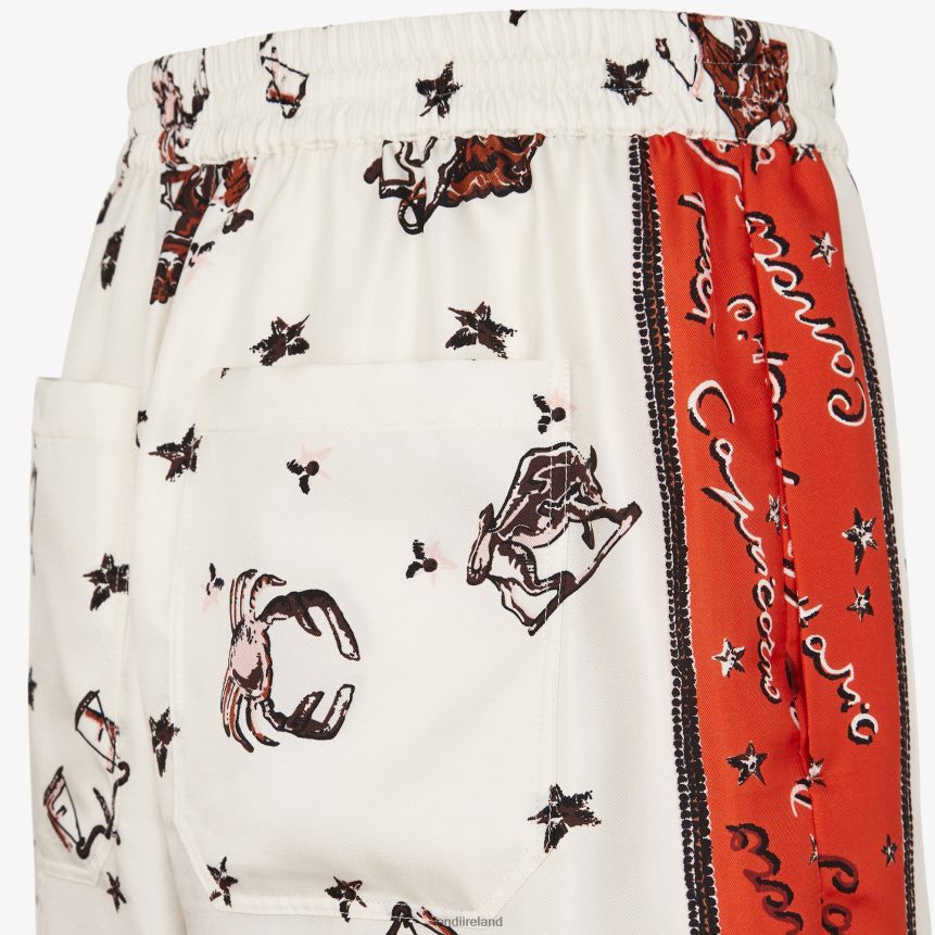 Fendi Men Silk Trousers R06TFR1980 Apparel Multicolor