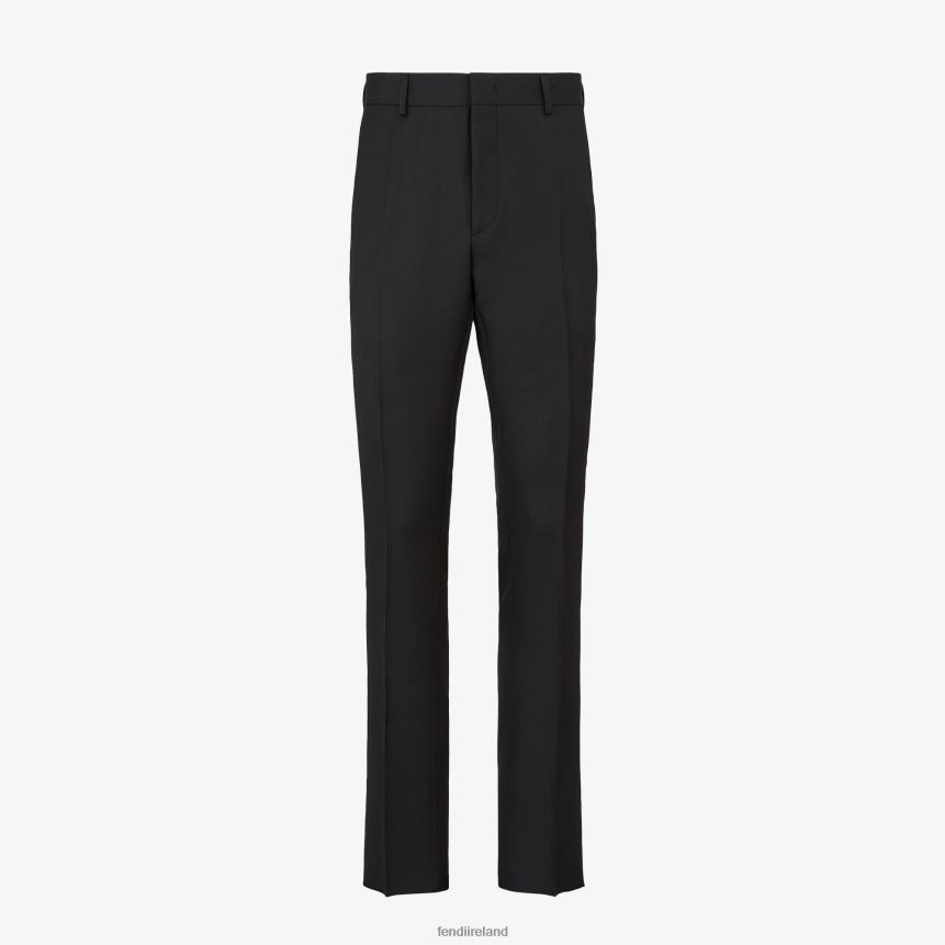 Fendi Men Silk Wool Pants R06TFR2068 Apparel Black