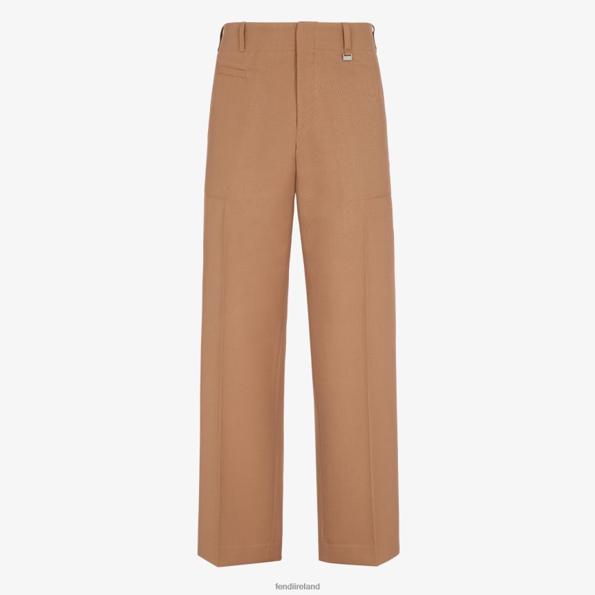 Fendi Men Wool Pants R06TFR2061 Apparel Brown