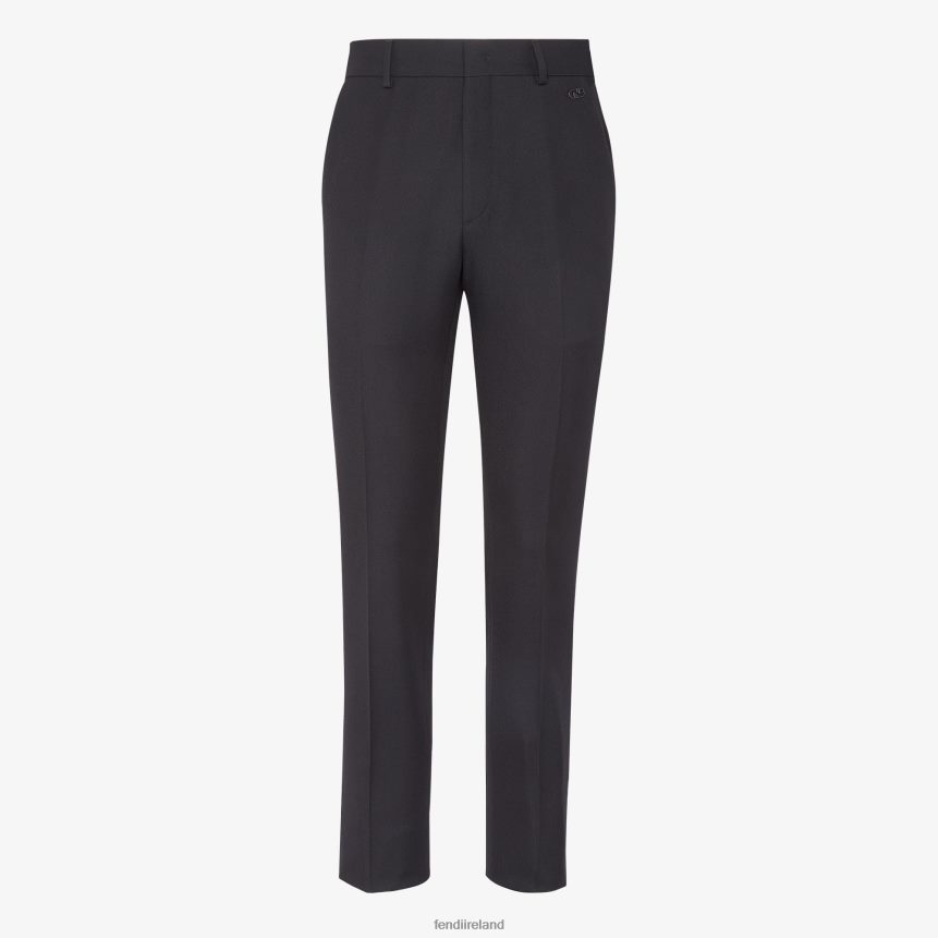 Fendi Men Wool Pants R06TFR2110 Apparel Black