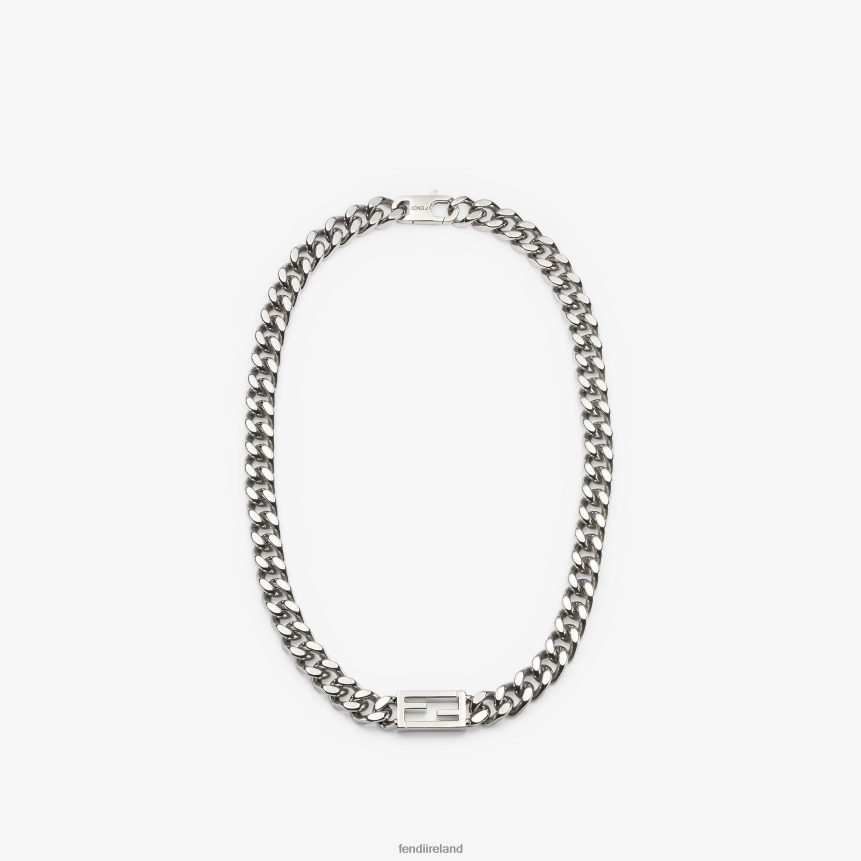 Fendi Men Baguette Necklace R06TFR2720 Jewelry Silver
