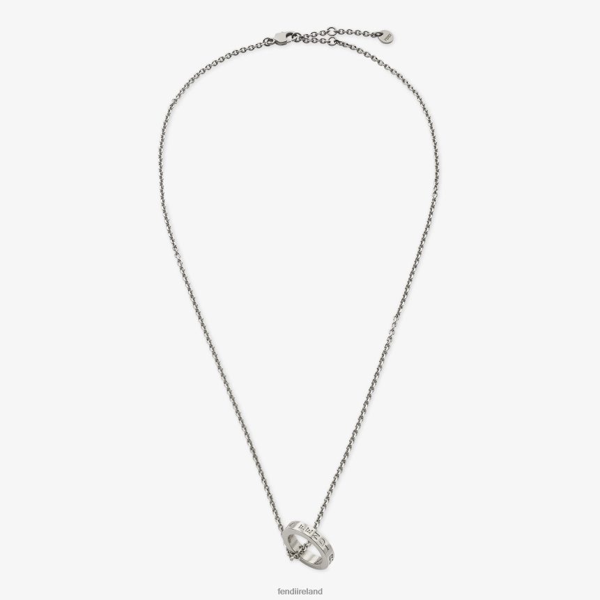 Fendi Men Signature Necklace R06TFR2709 Jewelry Silver