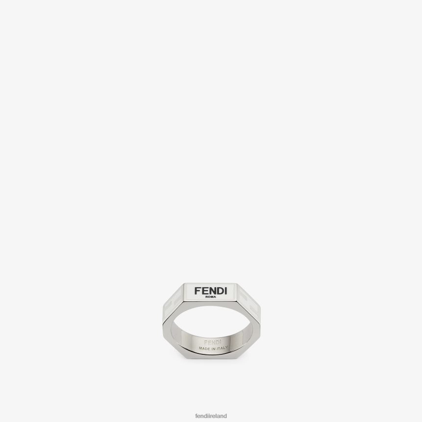 Fendi Men Metal Ring R06TFR2704 Jewelry Silver