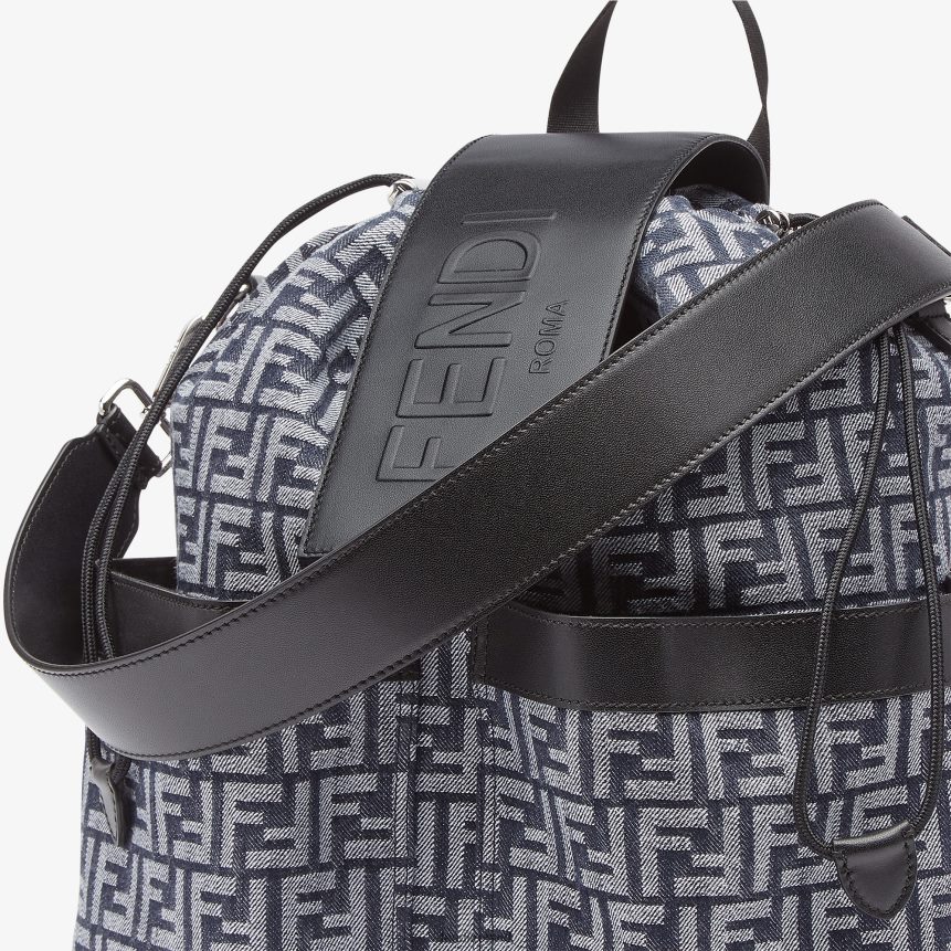 Fendi Men FF Jacquard Fabric Backpack R06TFR1852 Accessories Black