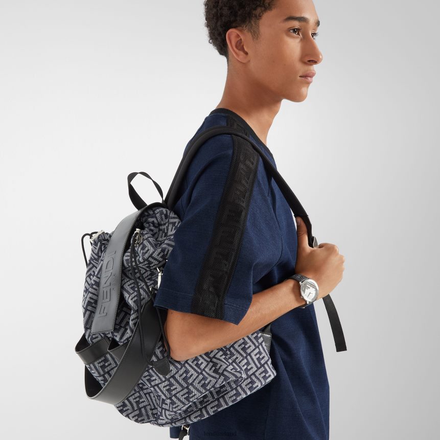 Fendi Men FF Jacquard Fabric Backpack R06TFR1852 Accessories Black