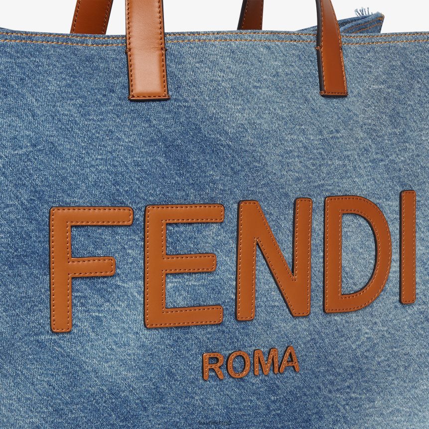 Fendi Men Denim Bag With Fringe R06TFR1868 Accessories Blue