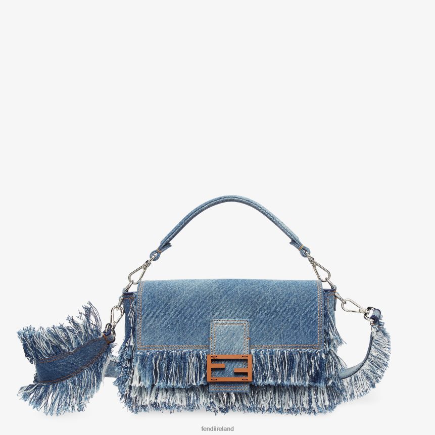 Fendi Men Denim Bag With Fringe R06TFR1869 Accessories Blue