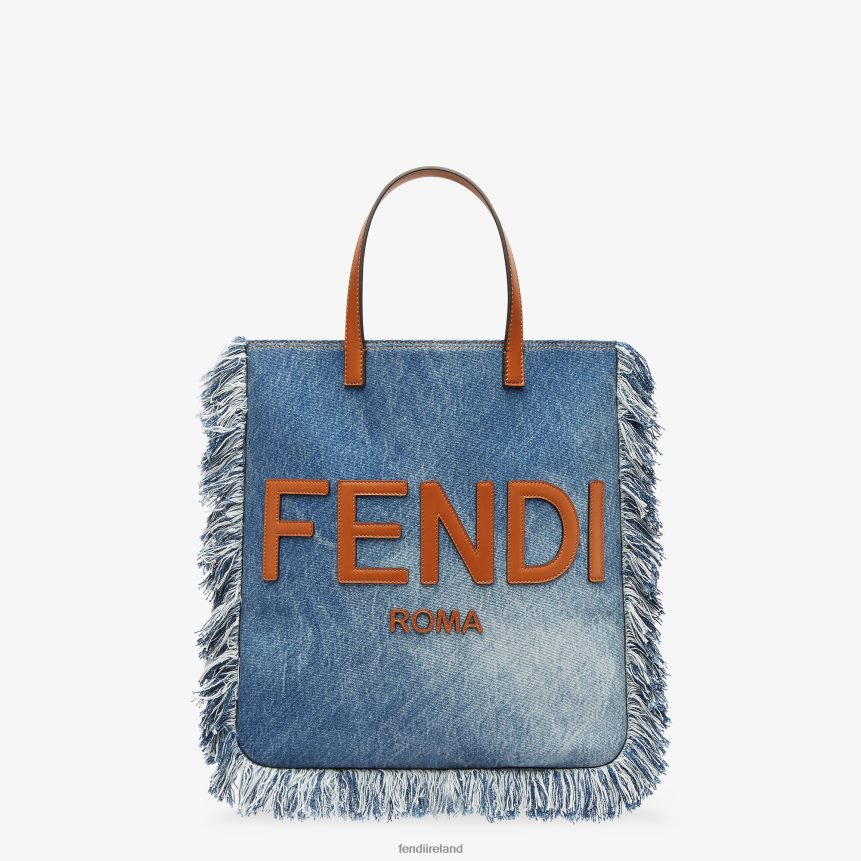 Fendi Men Denim Bag With Fringe R06TFR1873 Accessories Blue