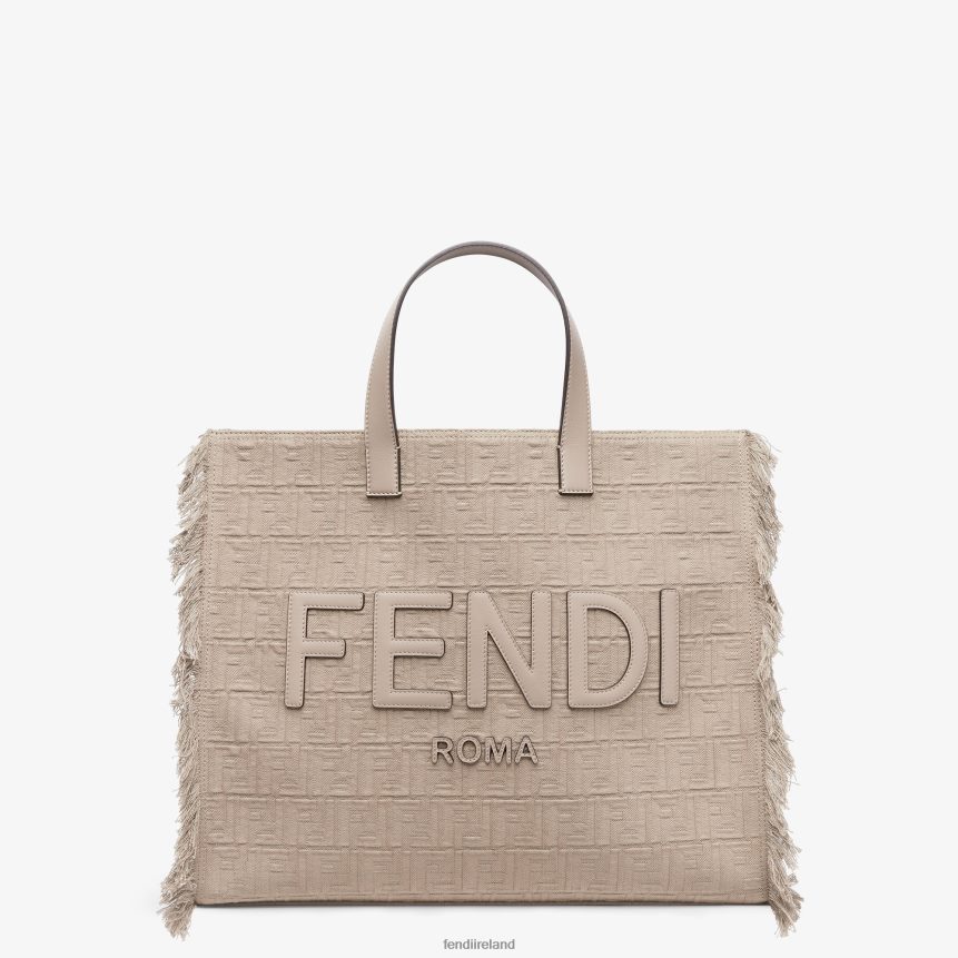 Fendi Men FF Fabric Bag With Fringes R06TFR1847 Accessories Beige