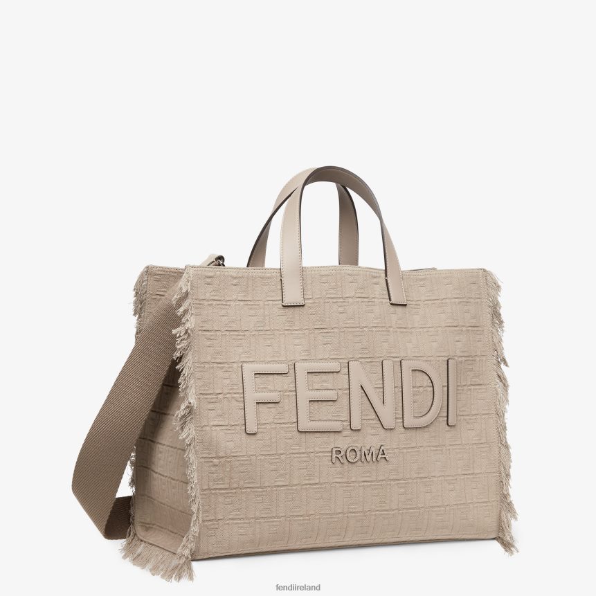 Fendi Men FF Fabric Bag With Fringes R06TFR1847 Accessories Beige