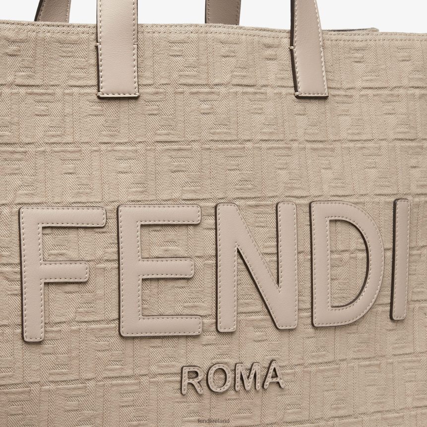 Fendi Men FF Fabric Bag With Fringes R06TFR1847 Accessories Beige