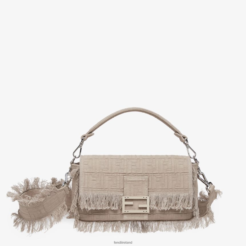 Fendi Men FF Fabric Bag With Fringes R06TFR1848 Accessories Beige